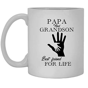 Papa Mugs - Papa And Grandson Best Friend For Life Coffee Mug Ceramic